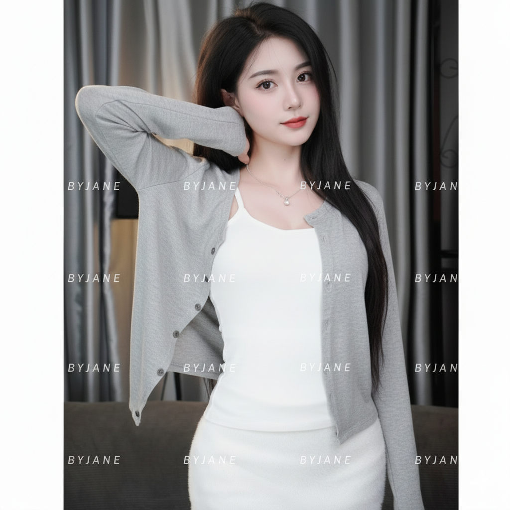 Áo Khoác Cardigan Nữ Dáng Dài Có Cúc Basic Thanh Lịch BYJANE – 945 | BigBuy360 - bigbuy360.vn