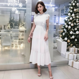Đầm công chúa trắng vintage, dáng tiểu thư, mặc đi tiệc đi chơi cực xinh (kèm hình thật)