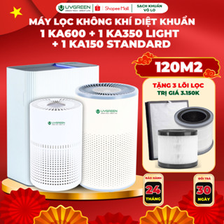[UVG] Combo 3 Máy Lọc Không Khí Diệt Khuẩn UVGREEN KA600, KA350 Light, KA150S, Công Nghệ UVC LED, ION Âm ,Lõi HEPA H13