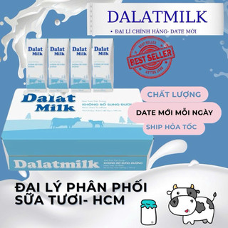 Thùng- Dalatmilk Tiệt trùng KHÔNG ĐƯỜNG HỘP 180ml