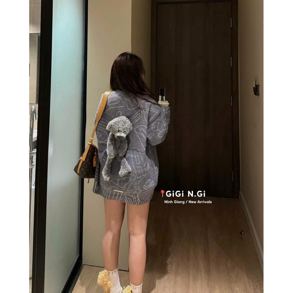 Áo Len 13De Marzo Gấu Hoạ Tiết