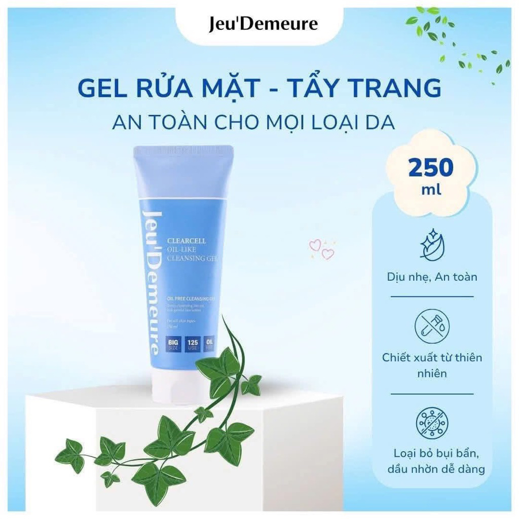 Sữa Rửa Mặt Jeu'Demeure Clearcell Oile-like Cleansing Gel 2in1 (Màu Xanh) - 250ml