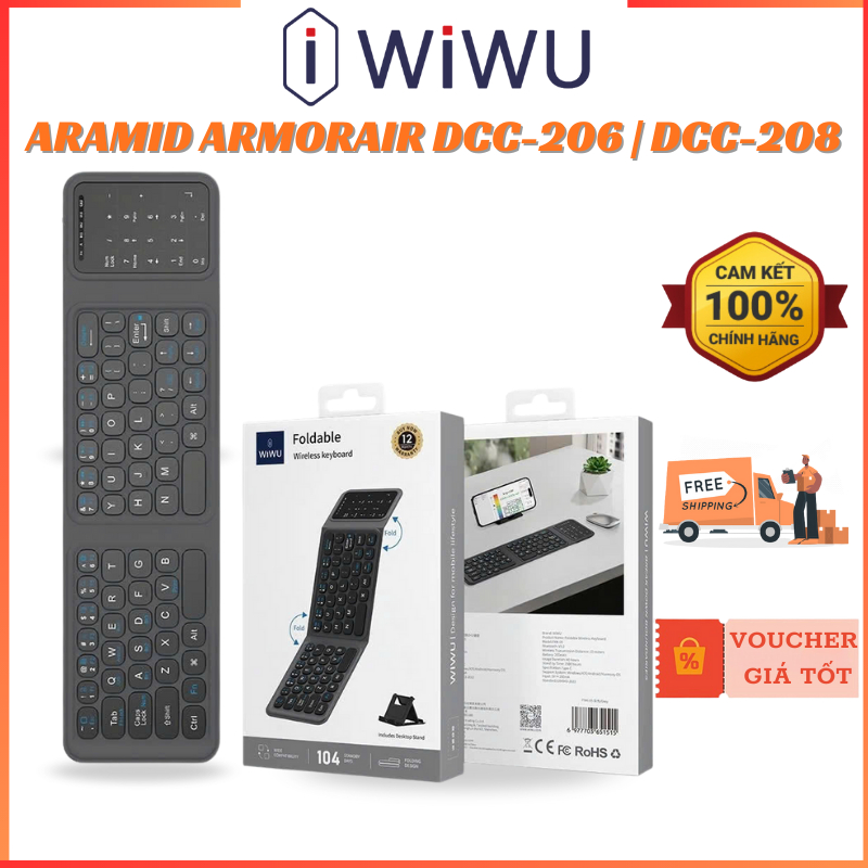 Bàn Phím WIWU FMK-05 Gấp Gọn Dễ Dàng Mang Đi Tiện Lợi Kết Nối Bluetooth cho Laptop| Máy Tính Bảng| Đ