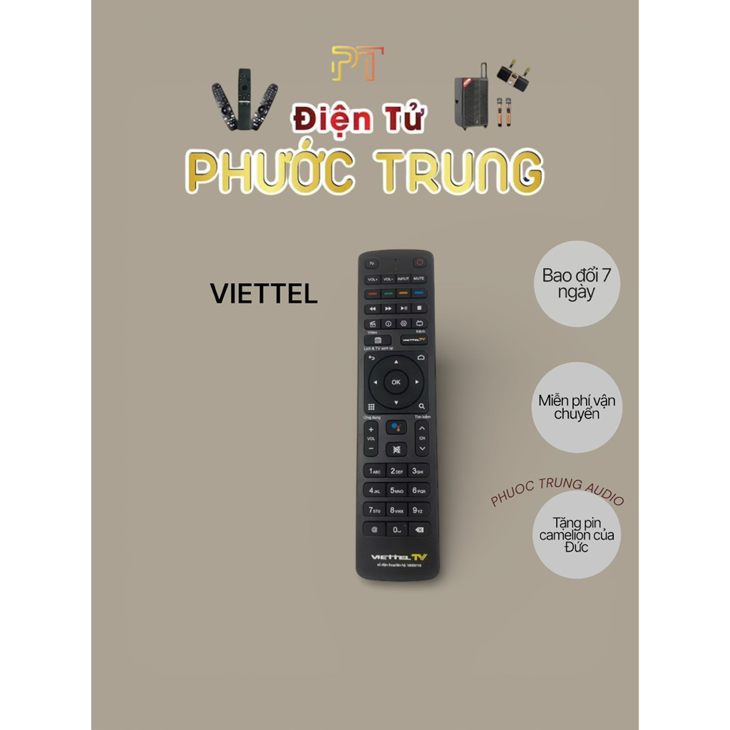 Remote điều khiển đầu thu Viettel TV Box 4K Viettel Android TV box điều khiển giọng nói