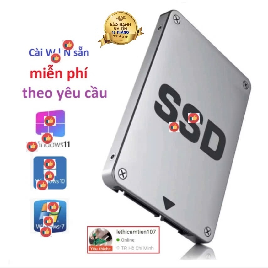 BH_12tháng SSD 120GB 240GB 500GB pc laptop ổ cứng ssd 32GB 64GB 128GB 256GB 240G 512GB 480GB 120G
