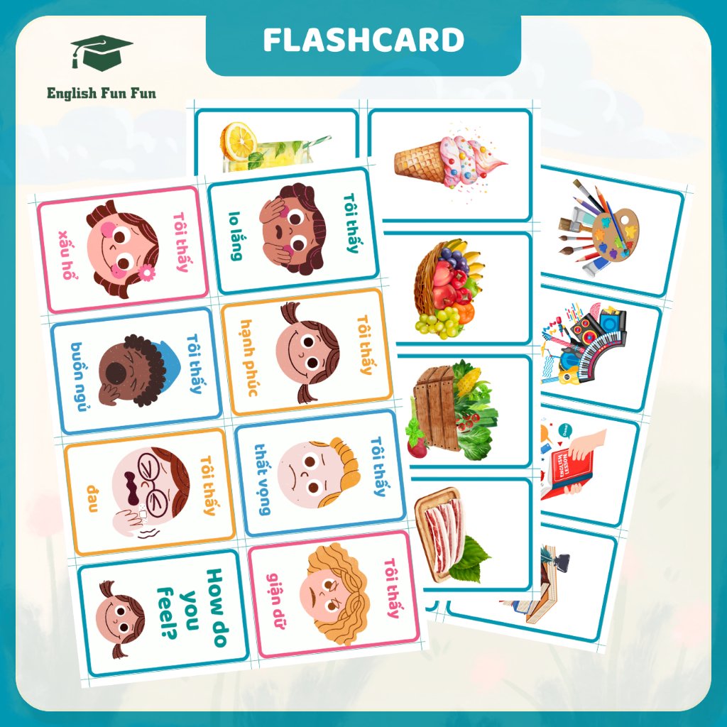 [BỘ THẺ FLASHCARD] Thẻ flashcard học tiếng anh cho bé,. English Fun Fun. Nhiều chủ đề lựa chọn