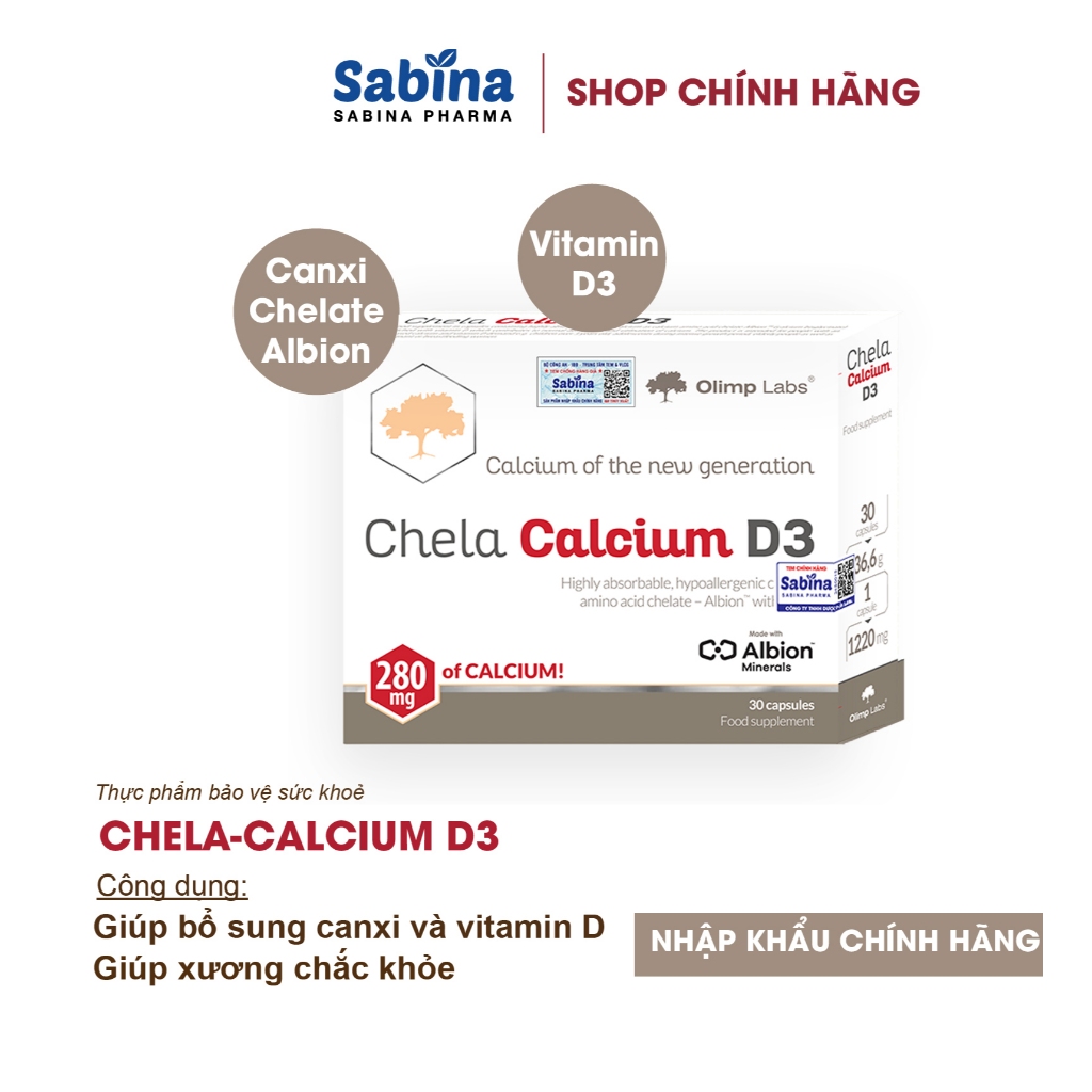 Canxi Chela Calcium D3-Thực phẩm bảo vệ sức khỏe hỗ trợ bổ sung canxi và D3 cho bà bầu, sau sinh 36.