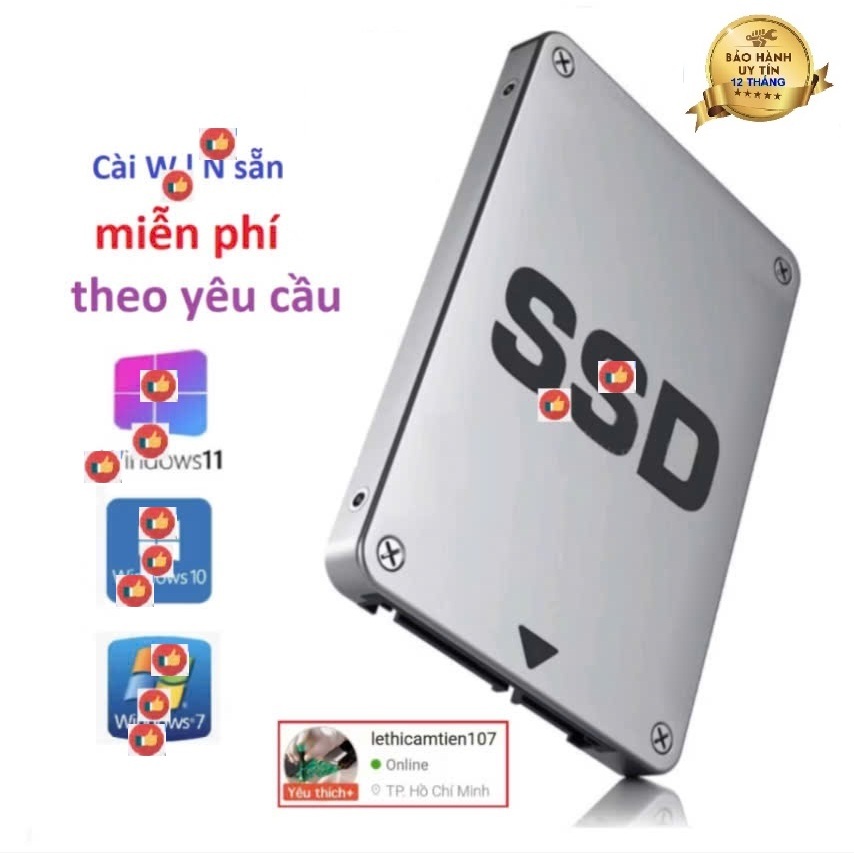 BH_12_tháng SSD pc laptop 120GB 240GB 500GB ổ cứng ssd 32GB 64GB 128GB 256GB 240G 512GB 480GB 120G
