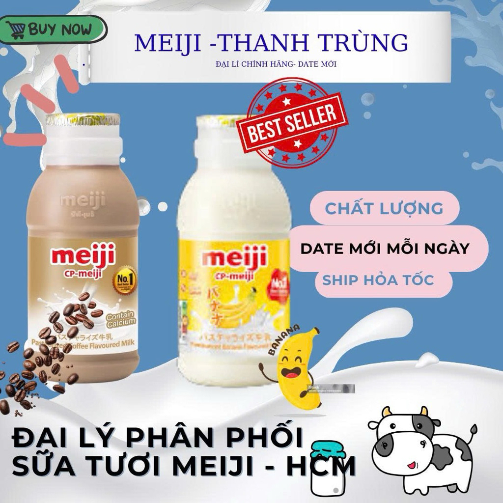 Sữa meiji thanh trùng 200ml - Chai Nhỏ