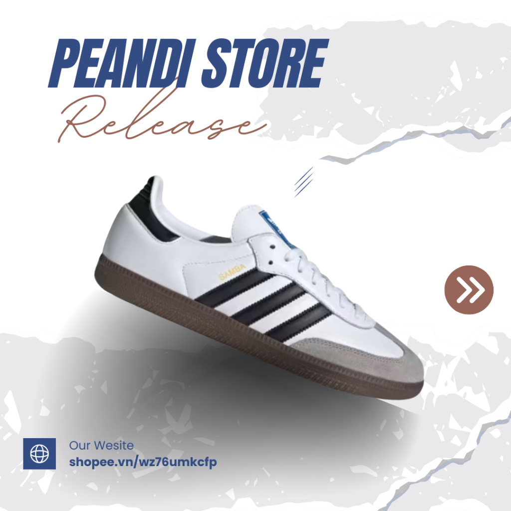 [ Chính Hãng ] Giày Adidas Samba Vegan ‘White Black’ ,Giày Sneaker Nam Nữ Full Box