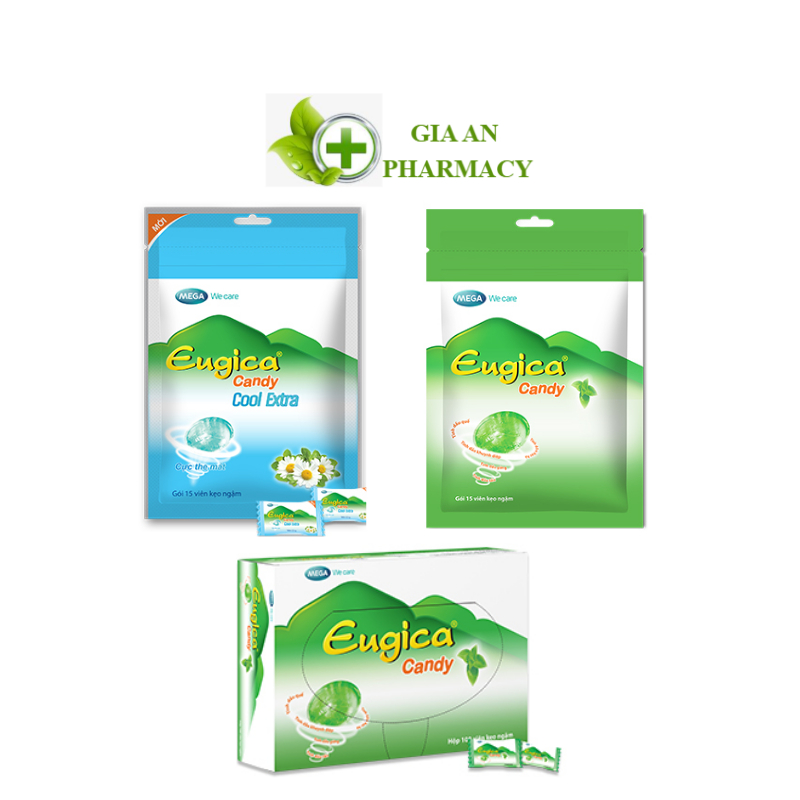 KẸO NGẬM THẢO DƯỢC EUGICA CANDY (TÚI ZIP 15 VIÊN/ HỘP 100 VIÊN)