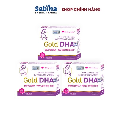 3 hộp Gold DHA - Thực phẩm bảo vệ sức khỏe giúp bổ sung DHA cho bà bầu và cho con bú 25,35g (Olimp Labs)