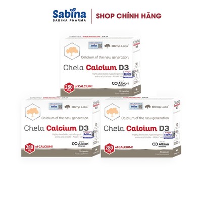 3H Chela Calcium D3- Canxi Bisglycinate Chelate Albion (Olimp Labs)-Thực phẩm bảo vệ sức khoẻ cho mẹ bầu, sau sinh 36,6g