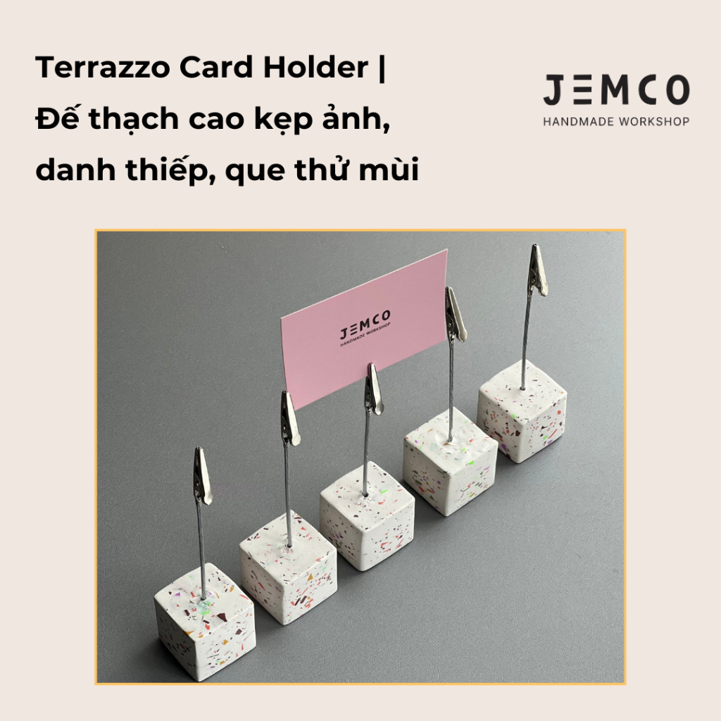 (P125) Đế Thạch Cao Kẹp Ảnh, Danh Thiếp, Que Thử Mùi Handmade By Jemco_Scent Strip/ Photo/ Business 