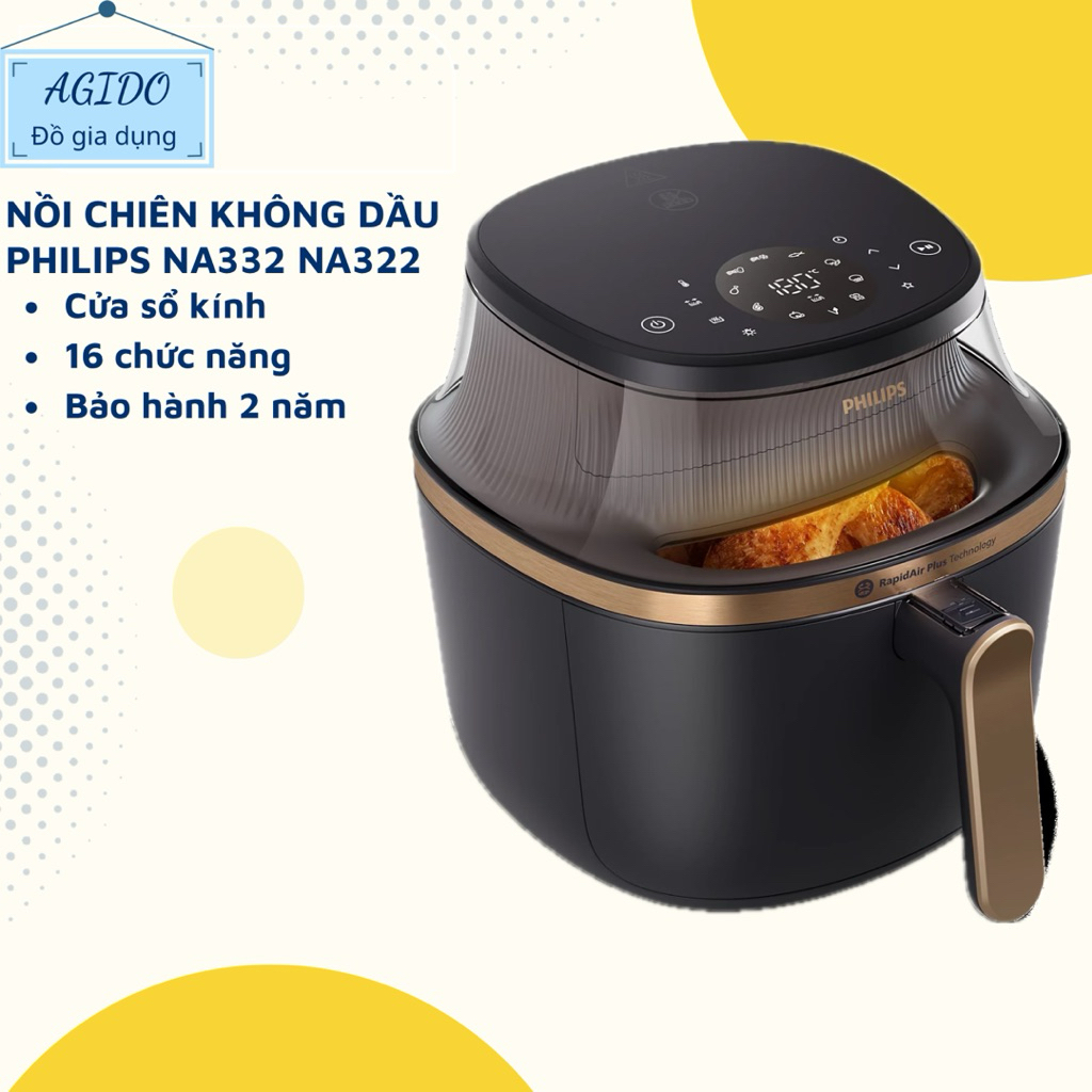 Nồi Chiên Không Dầu Philips NA332 NA322 - Hàng chính hãng - Bảo hành 24 tháng