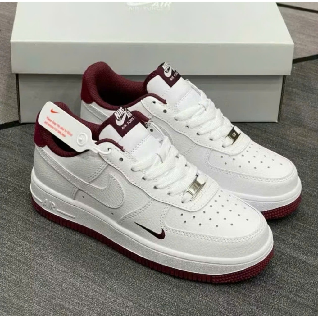 Giày Thể Thao Air Force 1 Low Just Do It Hangtag Af1 Trắng Đỏ Cao Cấp