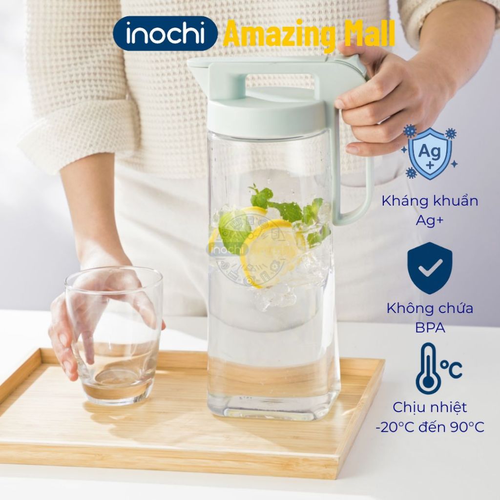 Bình nước nhựa Inochi Biwa Plus 1.6L/2.1L an toàn thực phẩm chịu nhiệt độ cao Amazing Mall