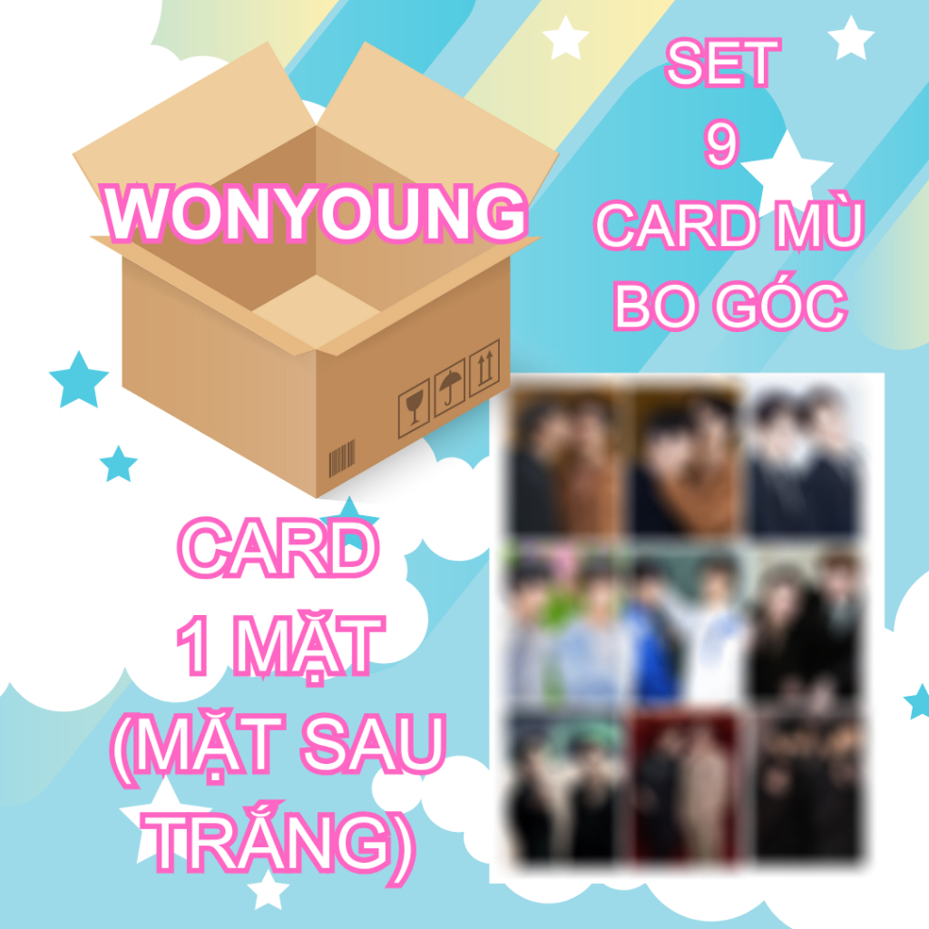 [Ko phai màu+Quà] Wonyoung Túi mù 9 card bo góc Wonyoung fanmade
