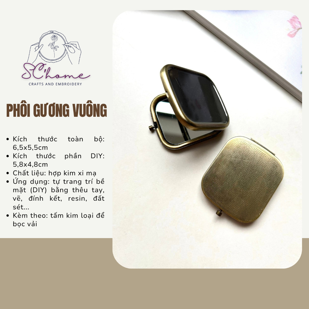 Phôi gương vuông DIY
