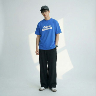 Áo thun basic Onism Stu  xanh coban - unisex form rộng cotton 240gsm in logo lụa 3 lớp bền màu