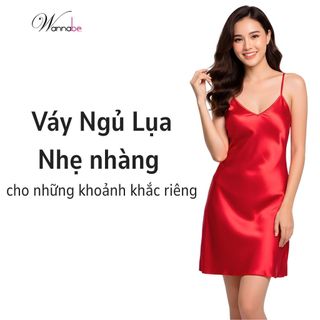 Váy ngủ lụa WANNABE đầm ngủ tối giản 2 dây êm dịu trẻ trung chăm sóc làn da nâng niu giấc ngủ DN612
