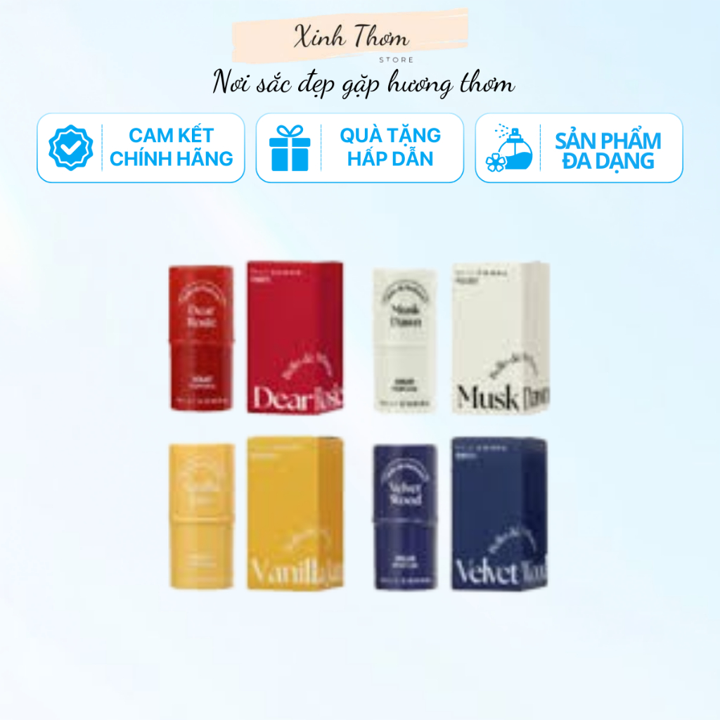 Nước hoa sáp không cồn Daily Comma Hương thơm tinh tế, nhỏ gọn Velvet Wood, Musk Dawn, Vanilla Jazz,