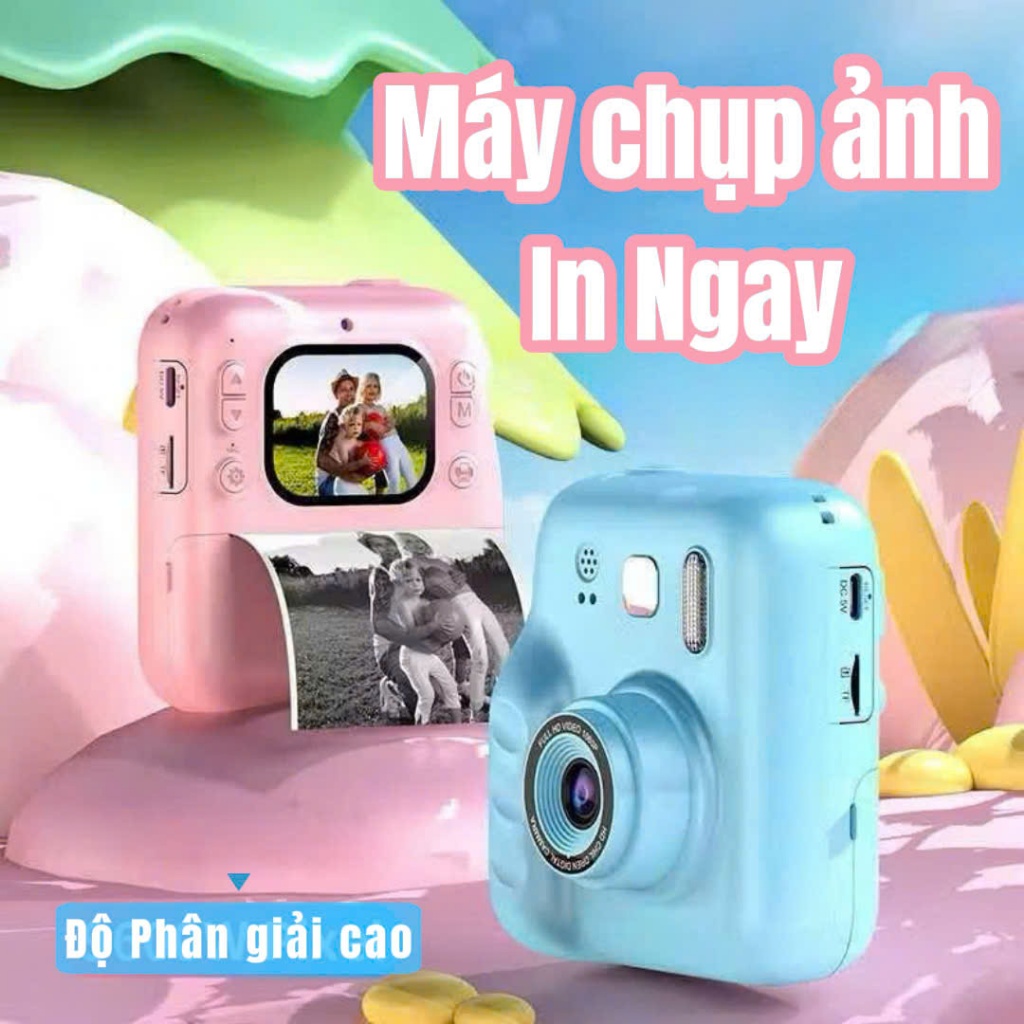 Máy ảnh Mini in Nhiệt chụp lấy liền kỹ thuật số camera -kèm cuộn phim in cho bé