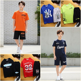 Bộ đồ cộc bé trai size đại 4 chiều Janeshop, bộ quần áo thun cotton bé trai xuất mềm 23-58kg mã 184