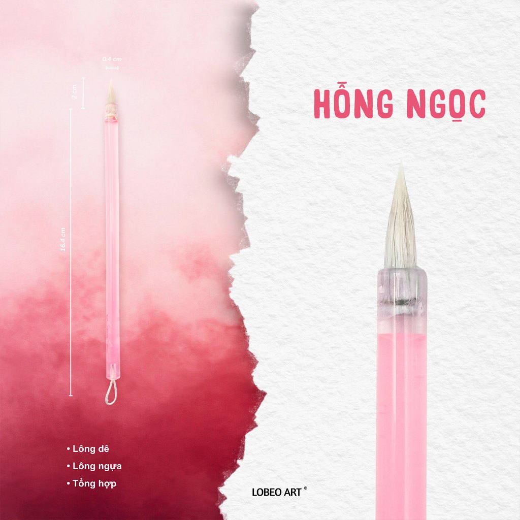 [LOBEO] Cọ vẽ thư pháp Lobeo - Hồng Ngọc