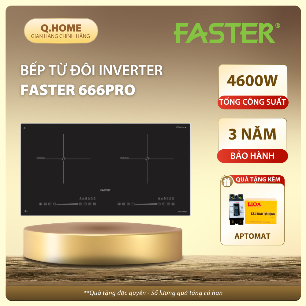 Bếp từ FASTER 666PRO | Inverter Tiết kiệm điện | Linh kiện mâm mạch chuẩn châu âu | Bảo hành hãng 3 