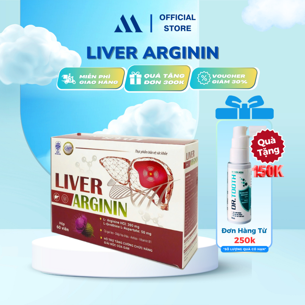LIVER ARGININ - Hỗ trợ giải độc gan, tăng cường chức năng gan, bảo vệ gan, giảm tác hại rượu bia
