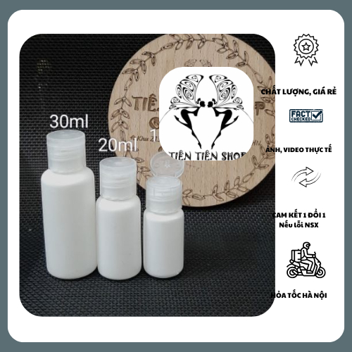 5 Chai nhựa HDPE trắng nắp bật chọn size tientienshop