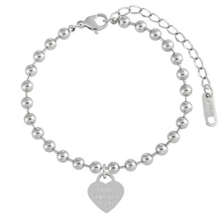 Lắc Chân Nữ Dây Bi Mặt Trái Tim Khắc Chữ LOVE FOREVER 520 Titan Không Đen Bilyshop TT 2171
