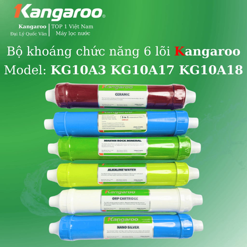 Bộ khoáng chức năng 6 lõi Máy Lọc Nước Kangaroo Model: KG10A3 KG10A17 KG10A8 KG109A