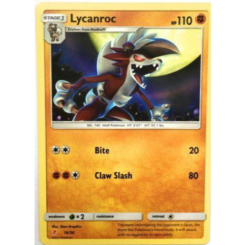 [Thẻ bài Pokemon TCG] Lycanroc - 16/30 SM Trainer Kit - Lycanroc