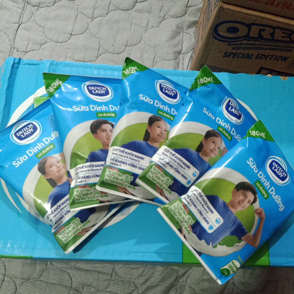 Combo 5 gói Sữa Dinh Dưỡng Dutch Lady Có Đường 180ml – Bổ Sung Canxi & Vitamin D