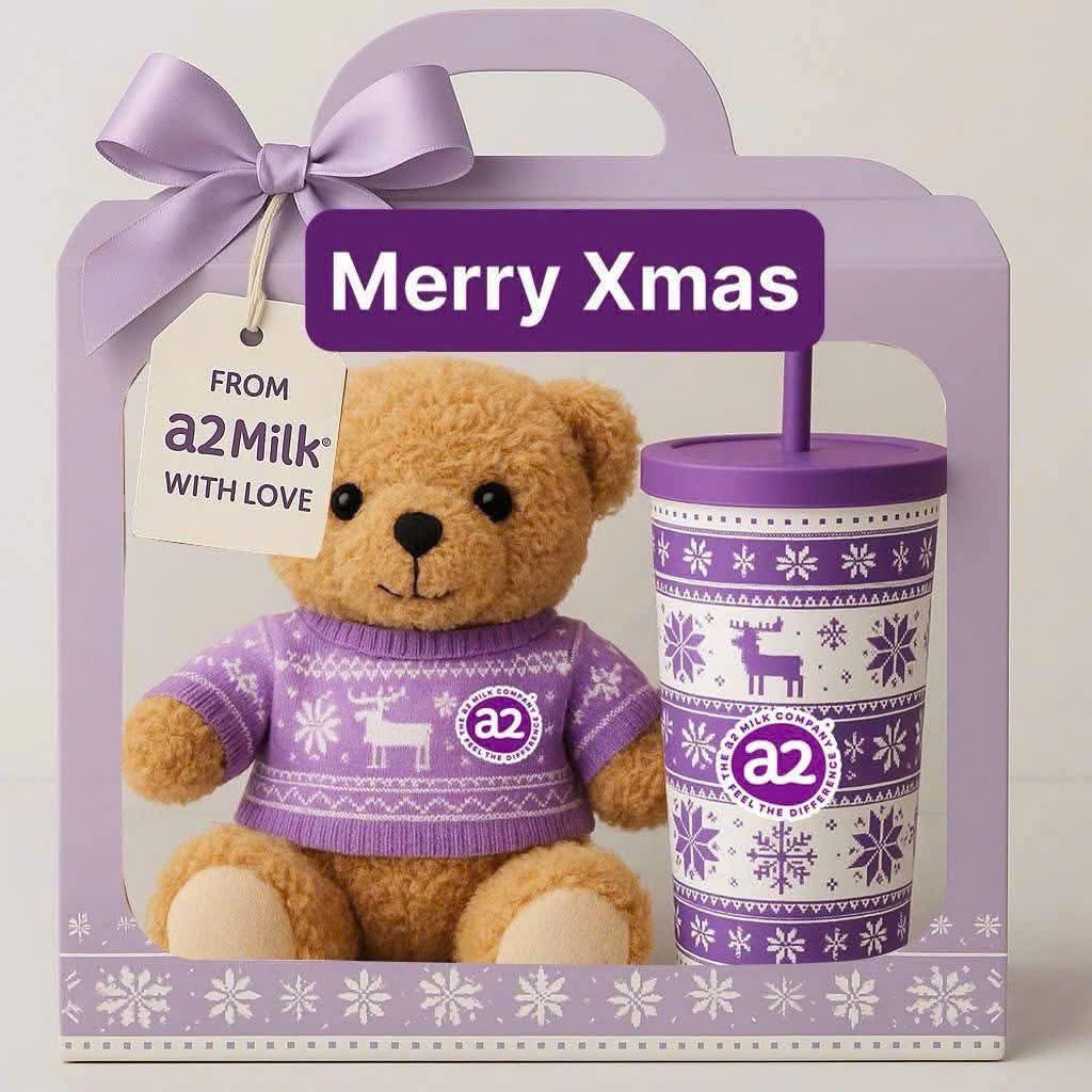 Set cốc + gấu A2 phiên bản giới hạn A2 milk with love chính hãng