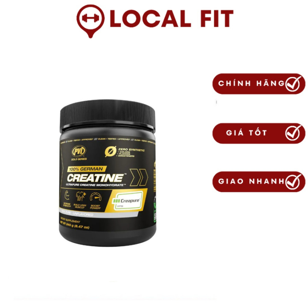 Bột tăng sức mạnh PVL 100% German Creatine Creapure nhập khẩu Canada (240g) -  wheyhoaphuong