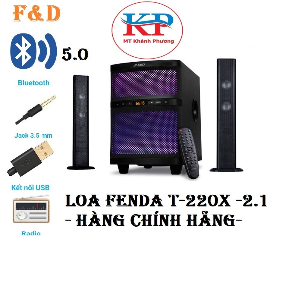 Loa Bluetooth Fenda T-220X USB/AUX/Bluetooth/RAC/Optical Cao cấp - Hàng chính hãng