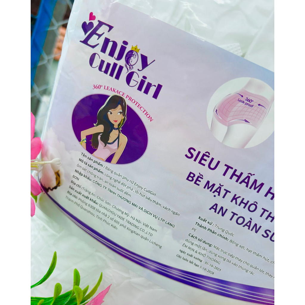 TÚI 50 CÁI BĂNG VỆ SINH DẠNG QUẦN - ENJOY CULL GIRL ( che tên sản phẩm )