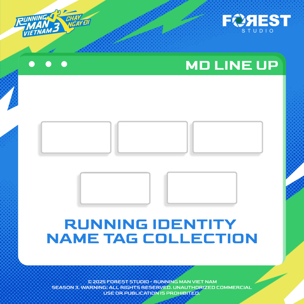 Combo 5 Bảng Tên DIY Running Man Vietnam 3 | Combo 5 DIY Name Tag| FOREST COLLECTIVE