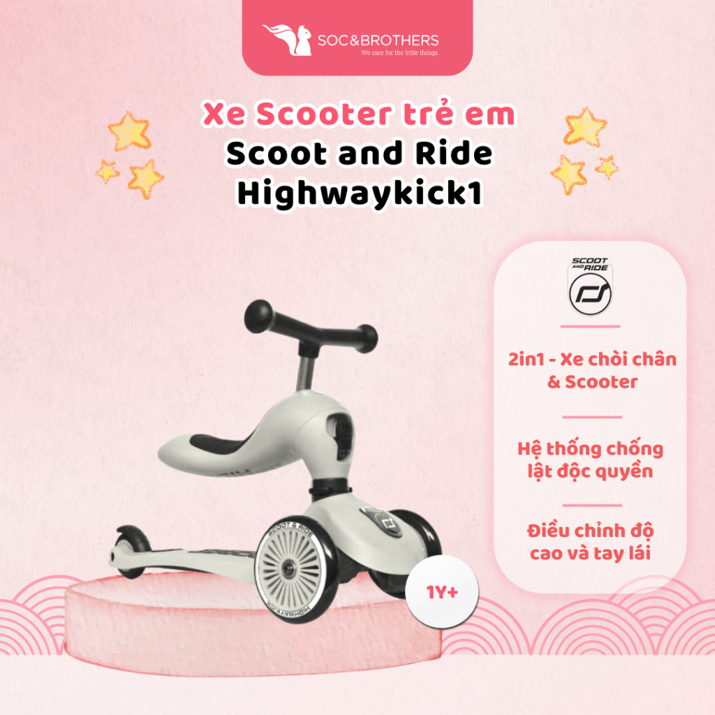 Xe scooter trẻ em Scoot and Ride Highwaykick 1 nhiều màu - socandbrothers
