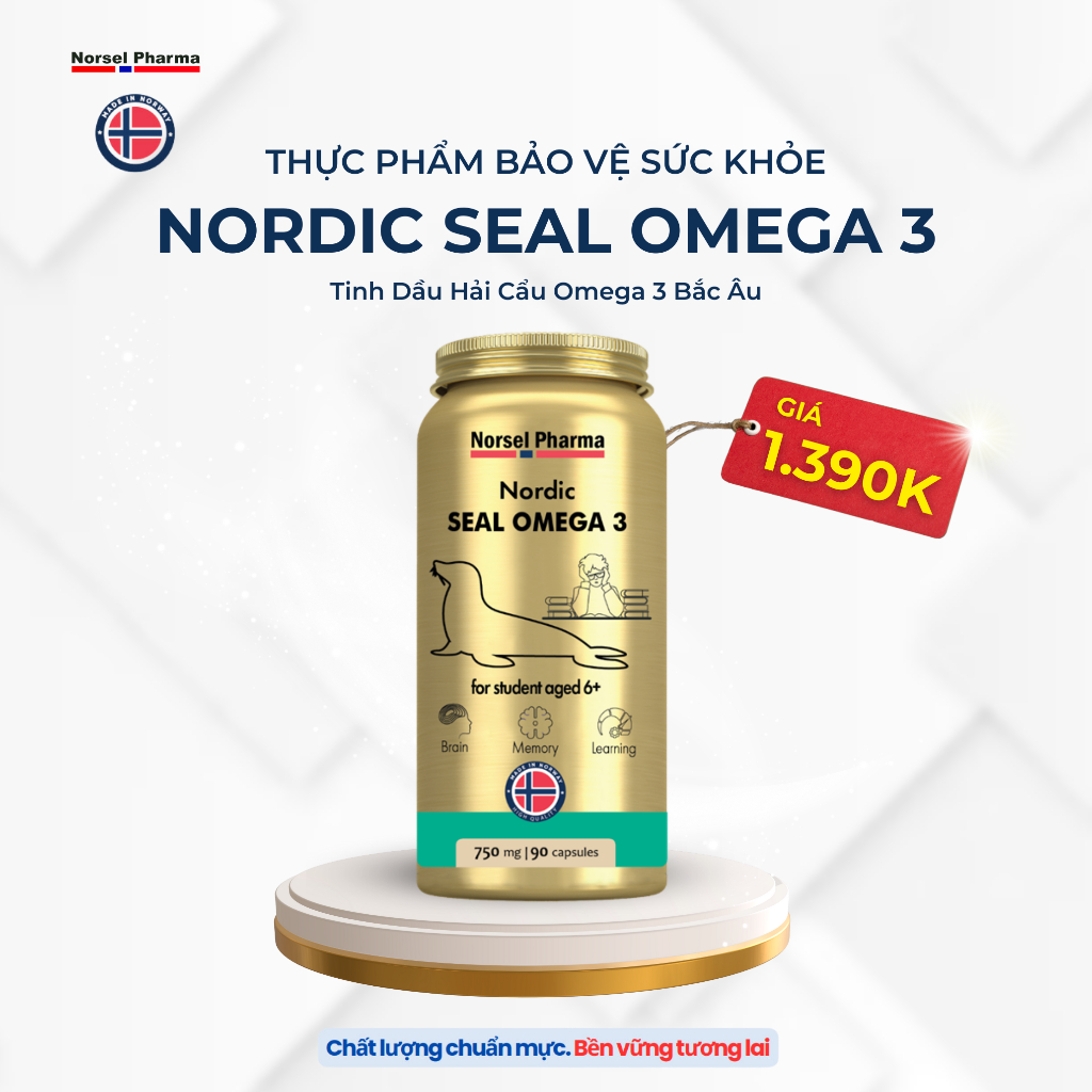 Thực phẩm bảo vệ sức khỏe Nordic Seal Omega 3 (Tinh dầu Hải Cẩu Omega 3 Bắc Âu)