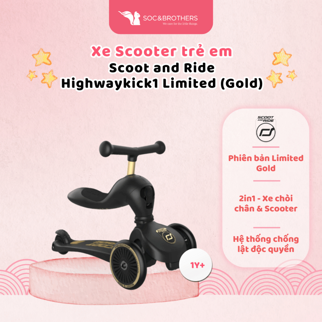 Xe scooter trẻ em Scoot and Ride Highwaykick 1 Limited (Gold)