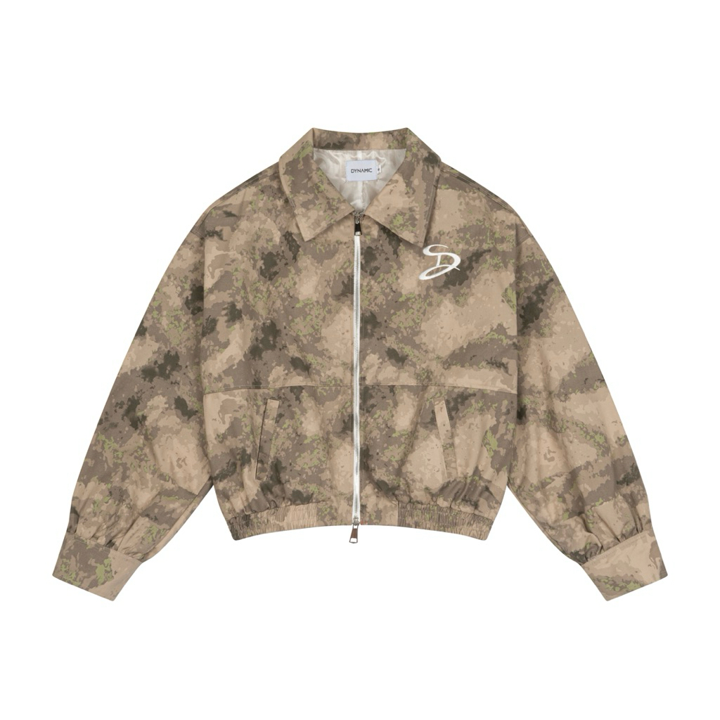 Áo khoác kaki thêu logo hoạ tiết camo / CAMO GREEN ZIPPER