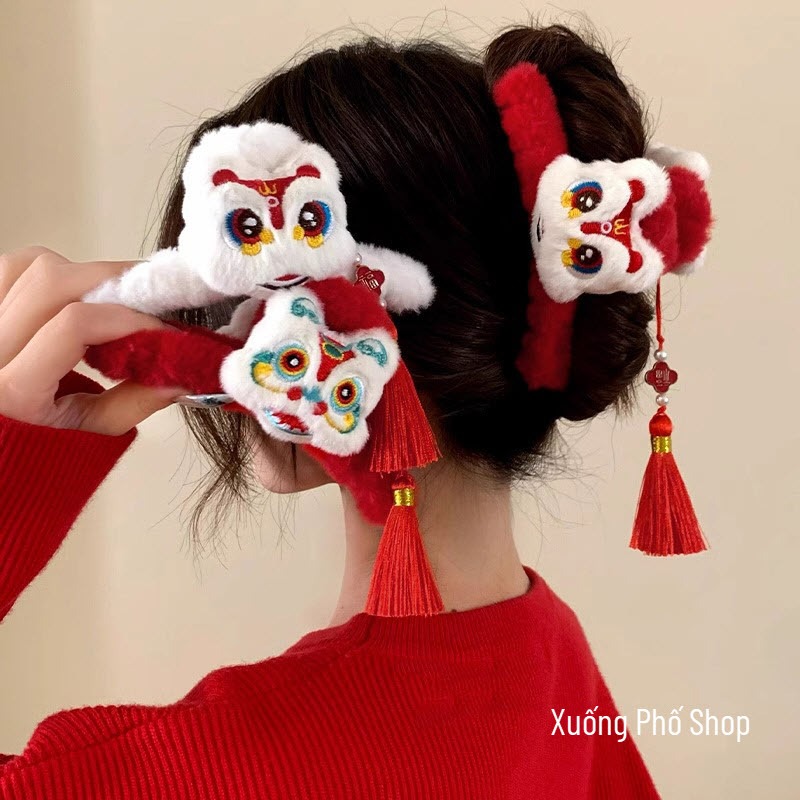 Kẹp Tóc Hình Lân, Kẹp Mỏ, Kẹp Càng Cua, Kẹp Tóc Đỏ May Mắn #KT9