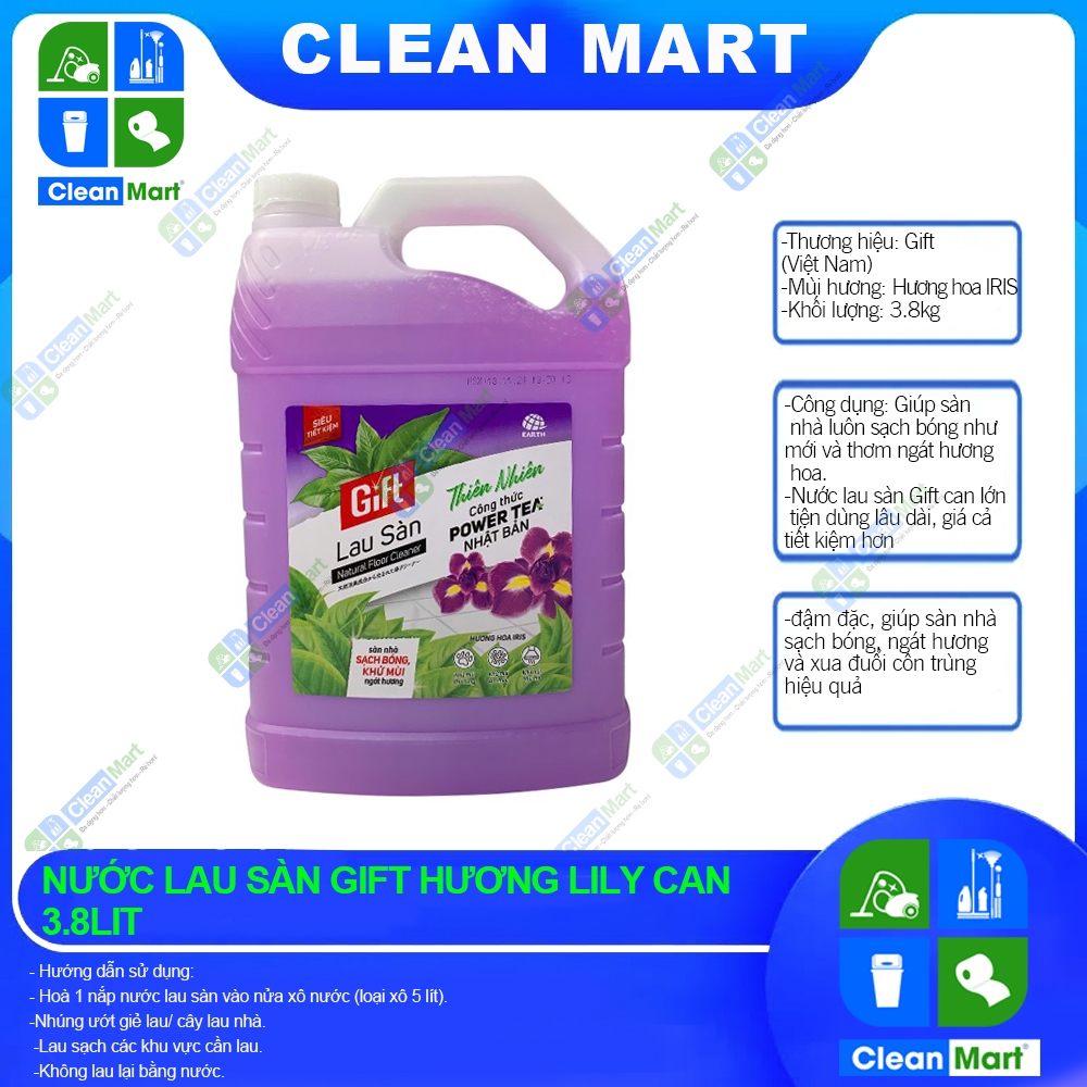 Nước Lau Sàn Gift Hương Iris Can 3.8 kg - CLEAN MART
