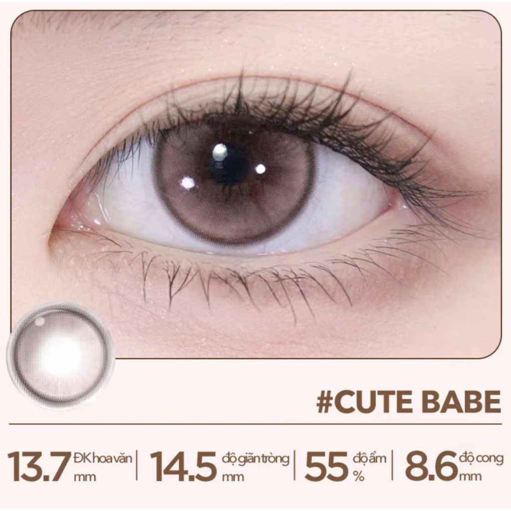 [Pass KOC][NEW Seal] ￼Cutebase Set 10 0D chiếc kính áp tròng moody,Lens 1 ngày Mẫu nâu tự nhiên, giã