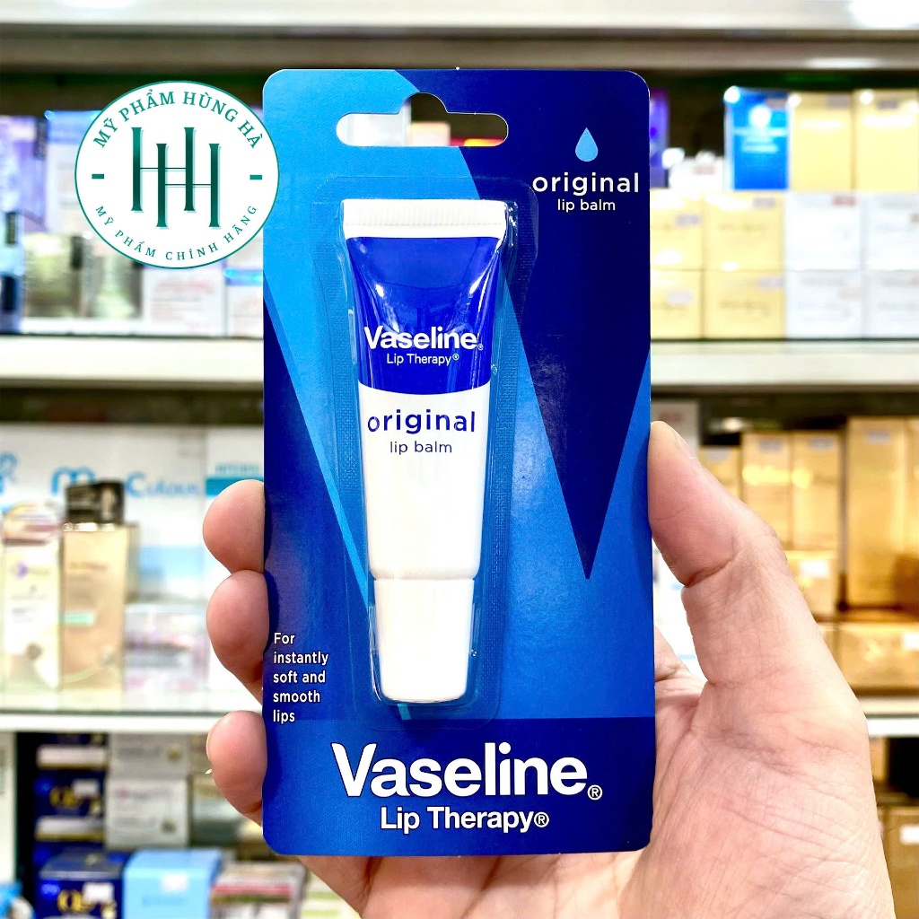 Son Dưỡng Môi Vaseline Không Màu 10G, Dưỡng Môi Vaseline, Làm Mềm Môi, Dưỡng Ẩm, Giảm Nứt Nẻ Môi