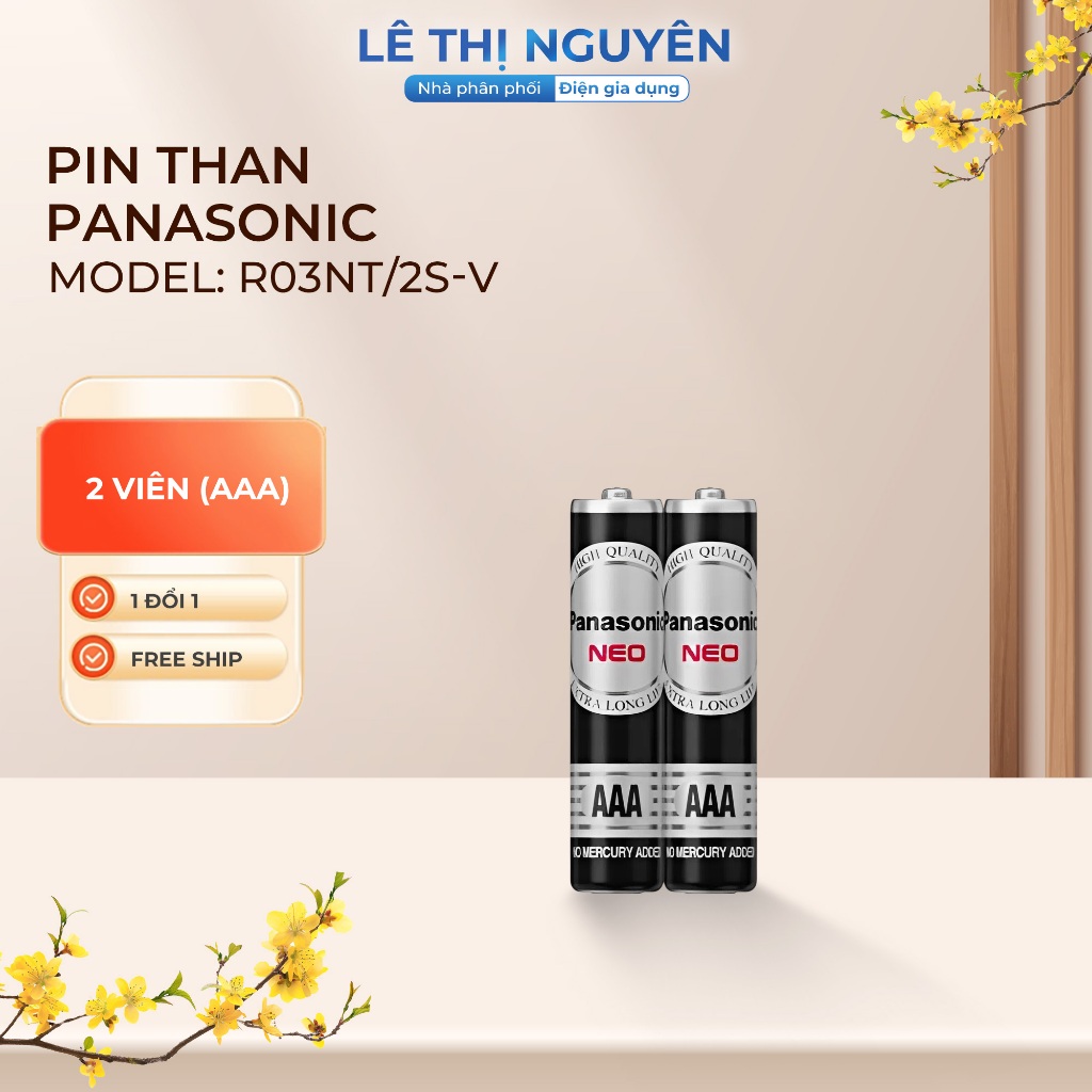 Pin kẽm cacbon Panasonic R6DT/4S-V 4 viên (AA) - Pin than Panasonic AAA R03NT/2S-V 2 viên (AAA)